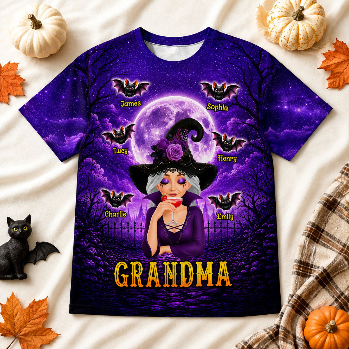Trending Grandma Witch - Personalized Shirt - Halloween Gift For Grandmas, Moms, Wife