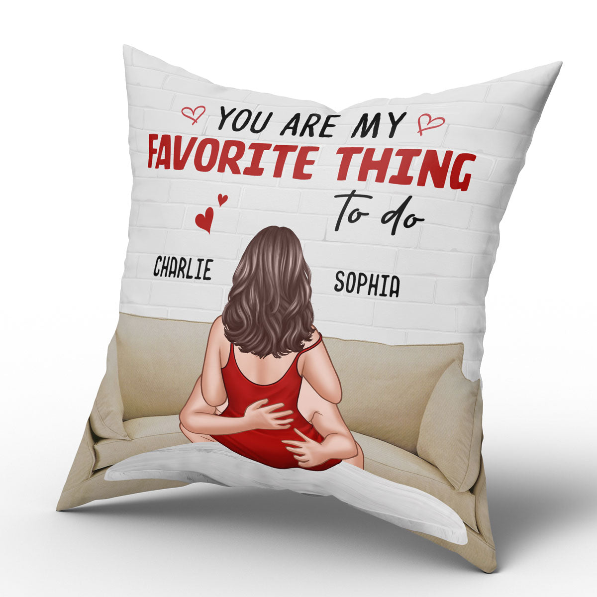 Couple Kiss Adore And Love Butt Funny Gift For Him For Her Personalized Pillow