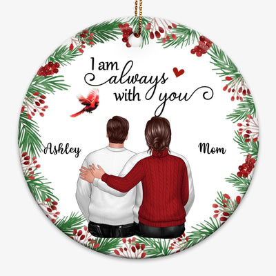 Holly Branch Memorial Personalized Circle Ornament
