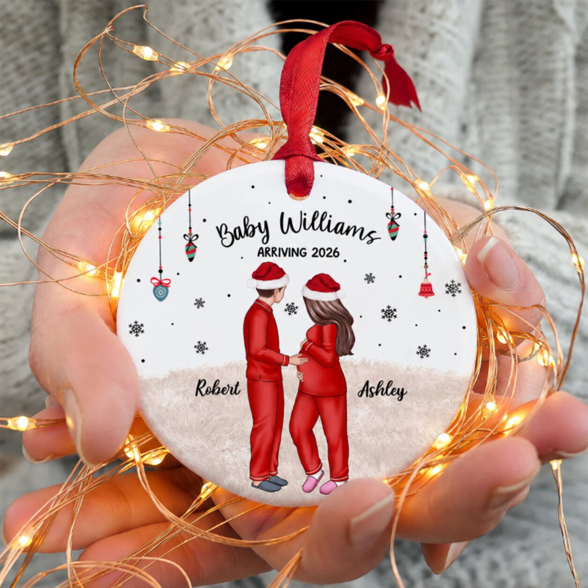 Expecting Parents Christmas Pregnancy - Personalized Ornament - New Mom Gift, Expecting Parent Gift