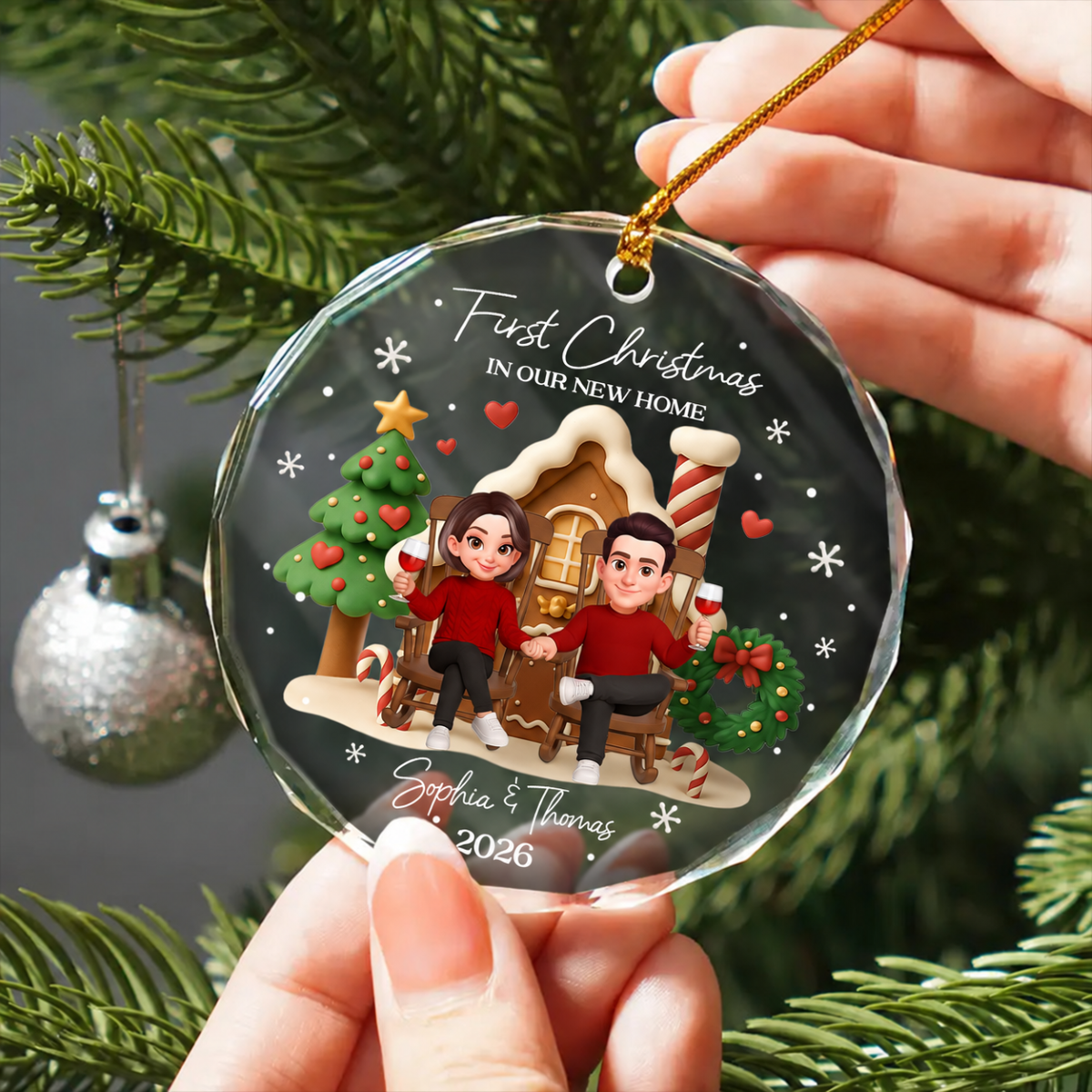 First Christmas In Our New Home - Personalized Glass Ornament - Unique Christmas Gift For Couple