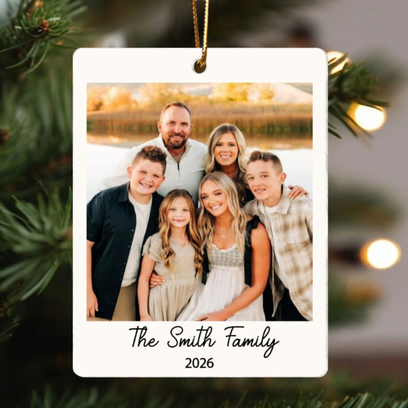 Custom Family Photo - Personalized Acrylic Ornament, Large Family Christmas Gifts, Personalized Family Polaroid Keepsake