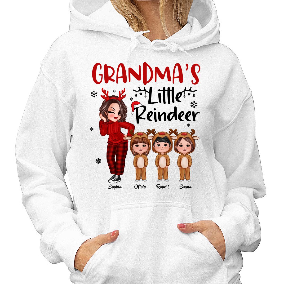 Christmas Pretty Grandma‘s Little Reindeer Doll Kids Personalized Shirt