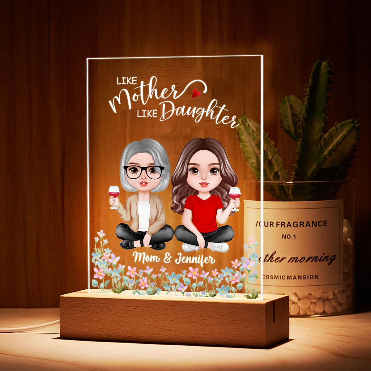 Doll Mother Daughter Realistic Personalized Acrylic LED Night Light