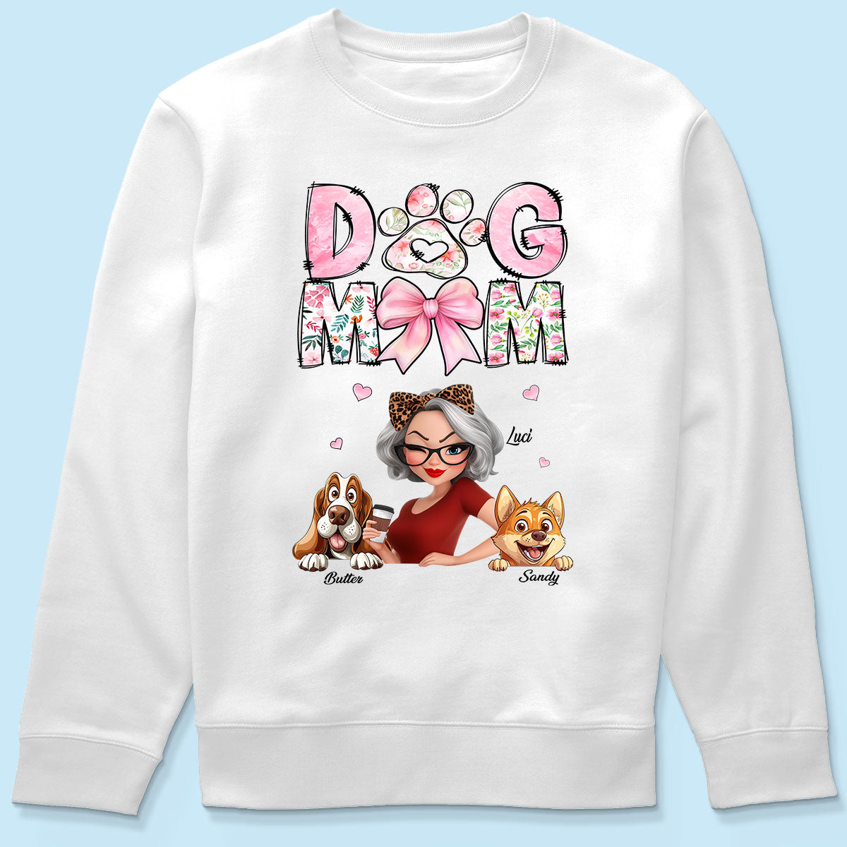 Dog Mom Cartoon Style Woman And Dogs Personalized Shirt, Gift for Dog Lovers