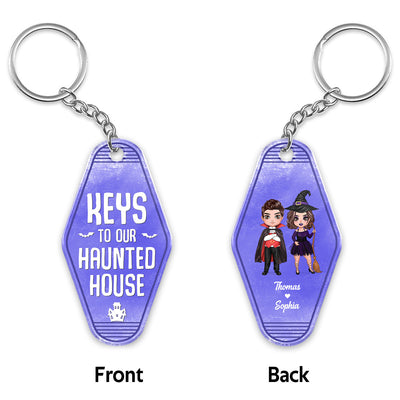 Keys To Our Haunted House Doll Couple Halloween Personalized Acrylic Keychain