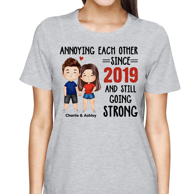 Watercolor Couple Annoying Each Other Funny Gift For Him For Her Personalized Shirt
