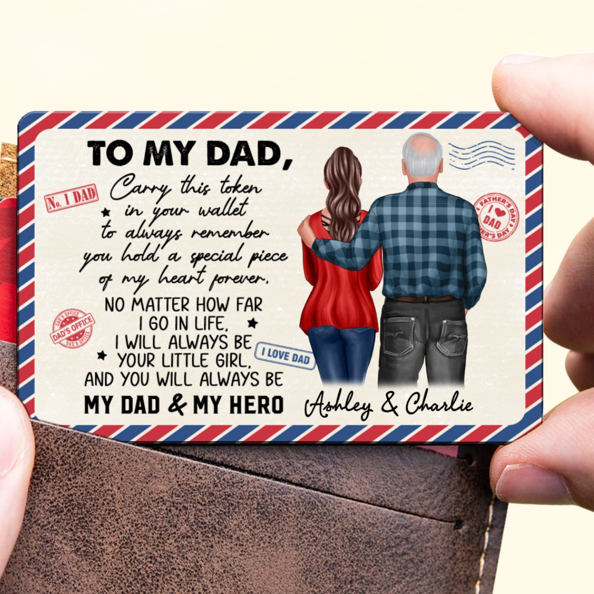 Carry This Token In Your Wallet Envelope Personalized Metal Wallet Card