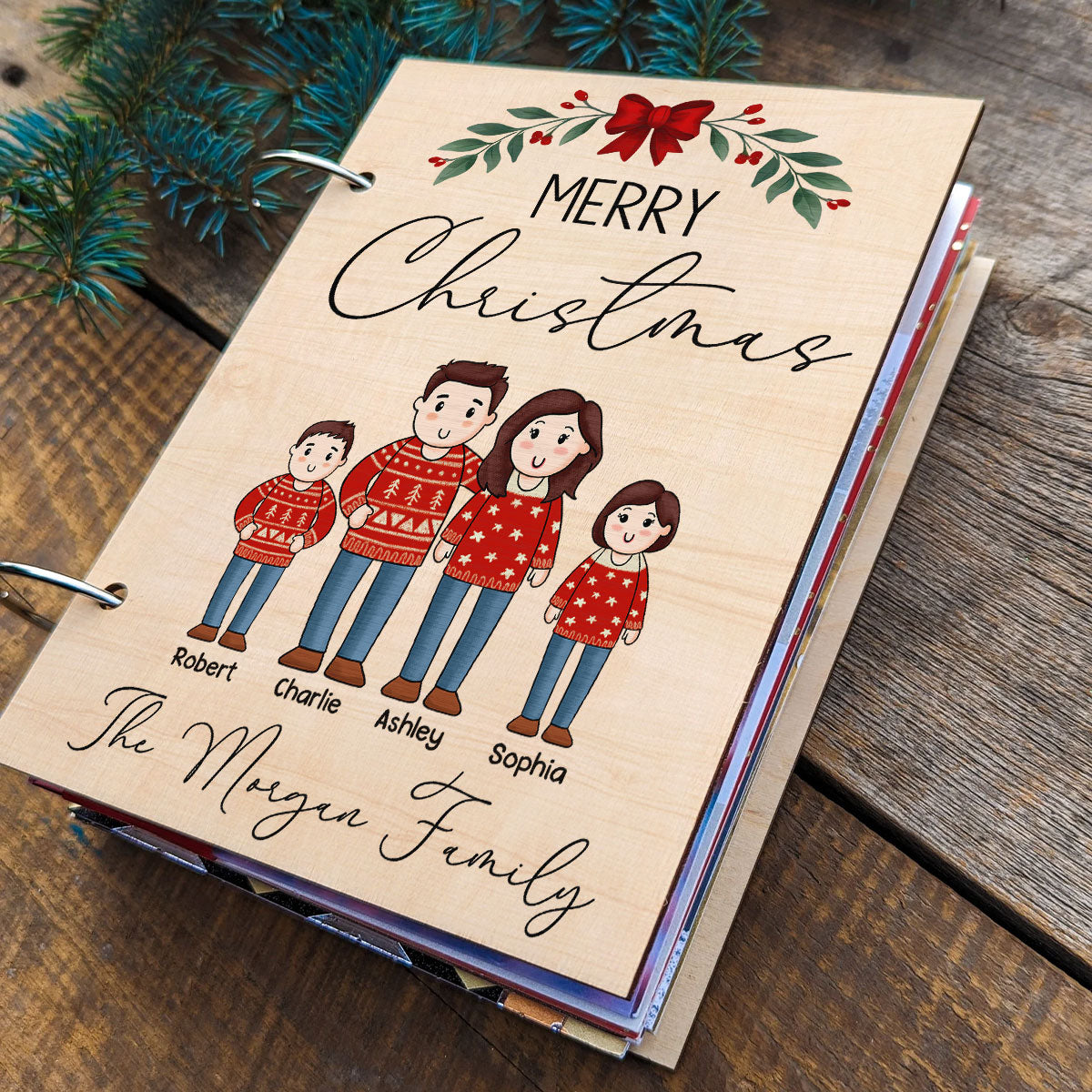 Comic Family Cards Of Christmas Past Personalized Card Keeper Card Organizer