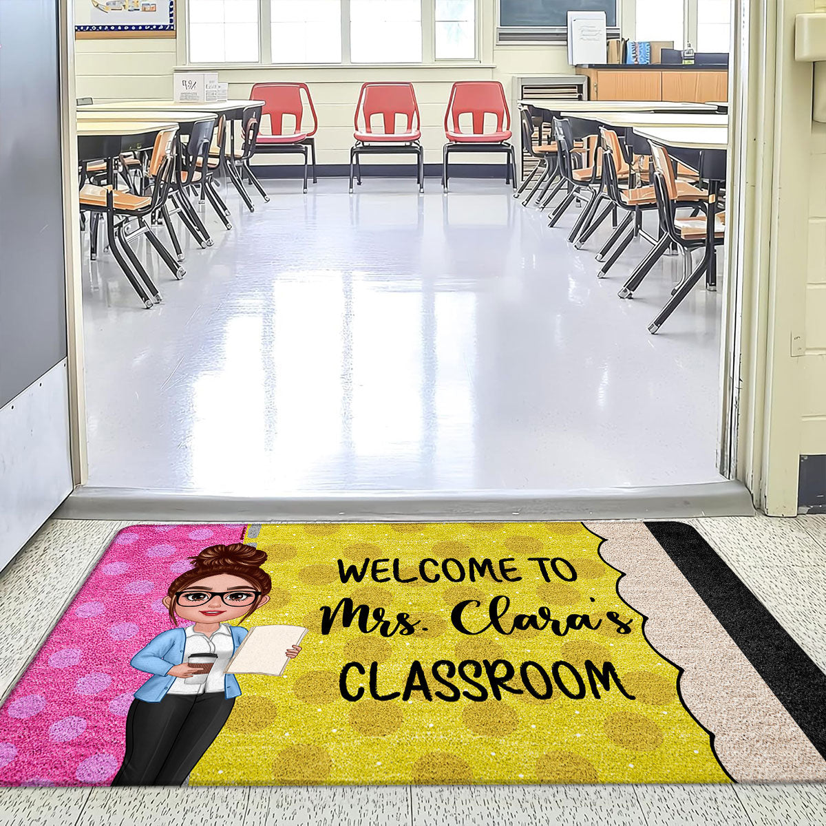 Teacher Pencil Welcome To Classroom - Personalized Doormat - Back To School Gift For Teacher