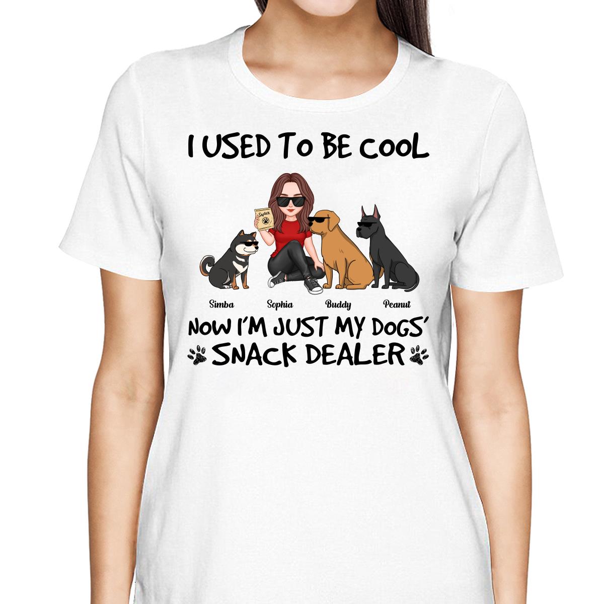 Used To Be Cool Now Dogs‘ Snack Dealer Cute Woman & Funny Dog Personalized Shirt