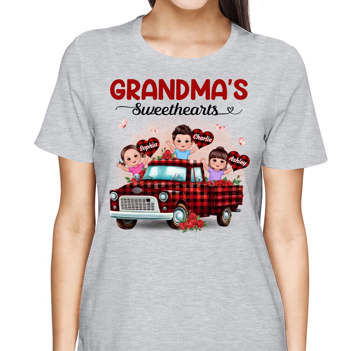 Grandma‘s Sweethearts Happy Doll Kids On Truck Personalized Shirt