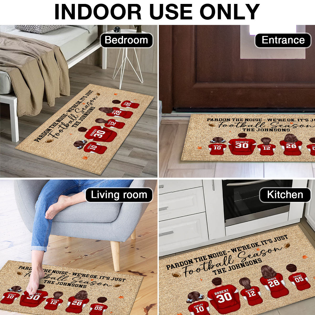 Pardon The Noise It's Just Football Season Family Decor - Personalized Doormat