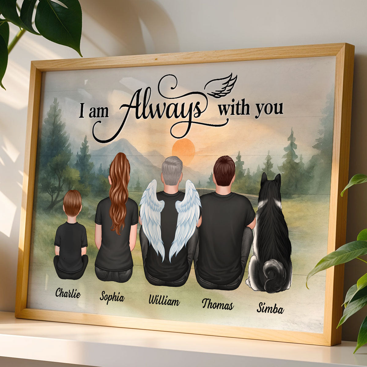 Mountain Landscape Family I Am Always With You Memorial Personalized Poster, Sympathy Gift, Remembrance Gift