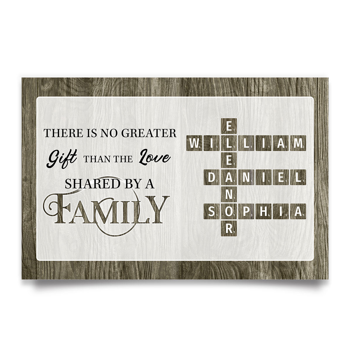 No Greater Gift Than Family Love Crossword Puzzle Art Personalized Poster, Unique & Meaningful Gift For Family