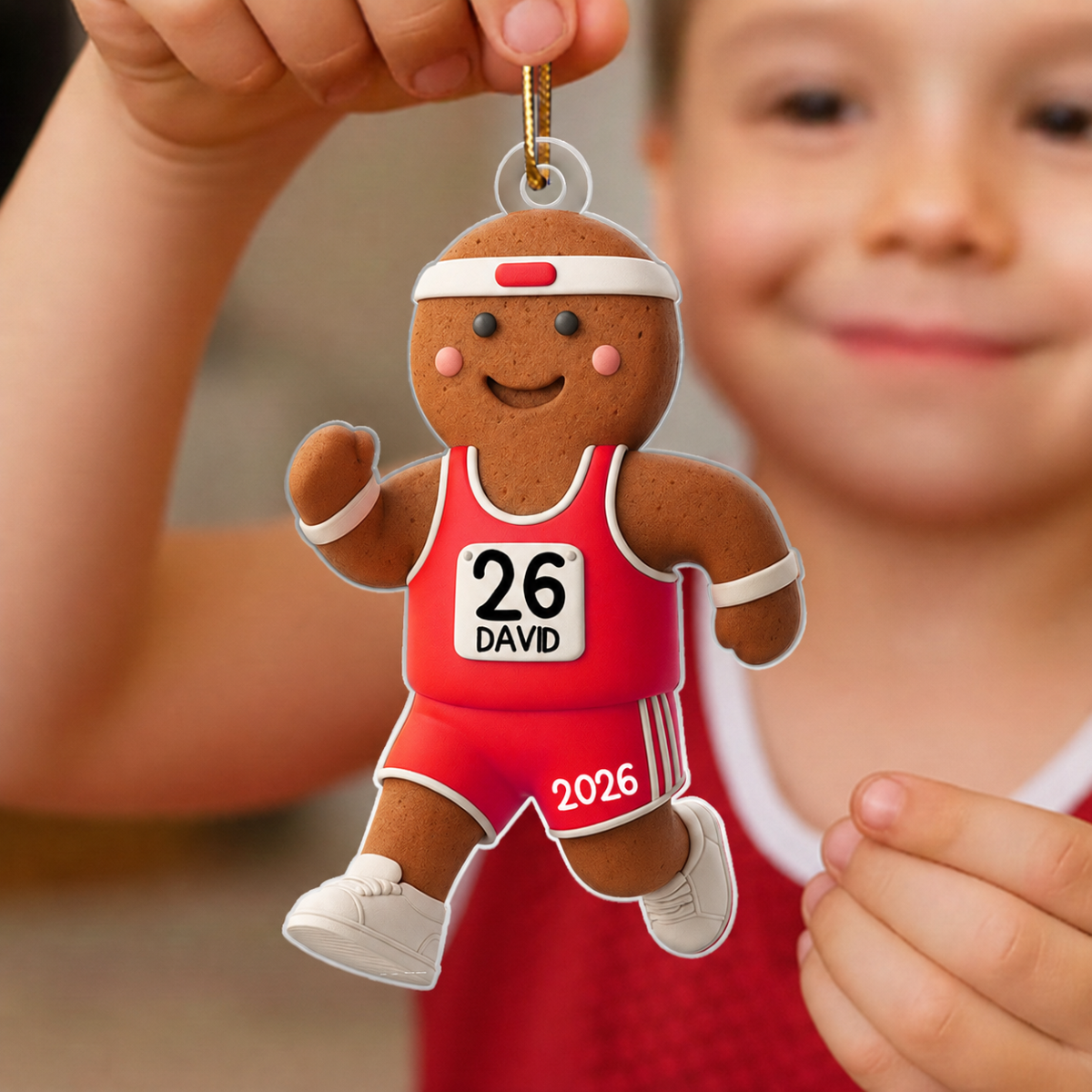 Runner Gingerbread Marathon - Personalized Acrylic Ornament - Unique Christmas Gift For Runners