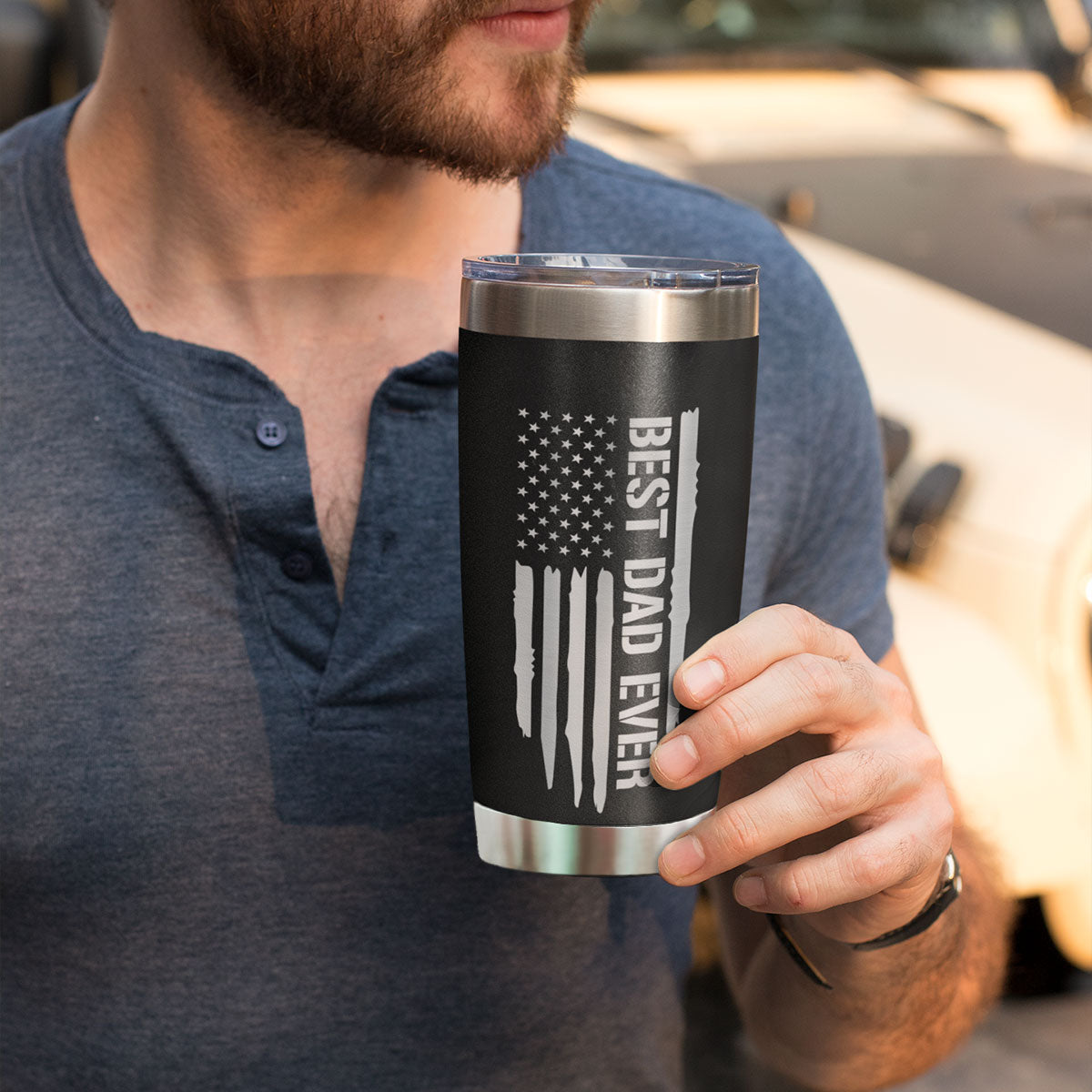 Best Dad Grandpa Ever Fist Bump Personalized Tumbler| Coolest Father's Day Gift For Dad, Grandpa