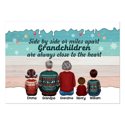 Side By Side Grandkids Grandma Grandpa Personalized Postcard