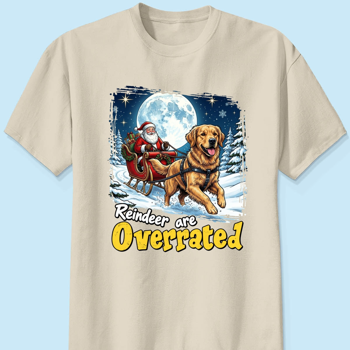 Funny Santa Dog Reindeer Are Overrated Upload Pet Photo - Personalized Shirt - Funny Christmas Gift For Dog Lovers