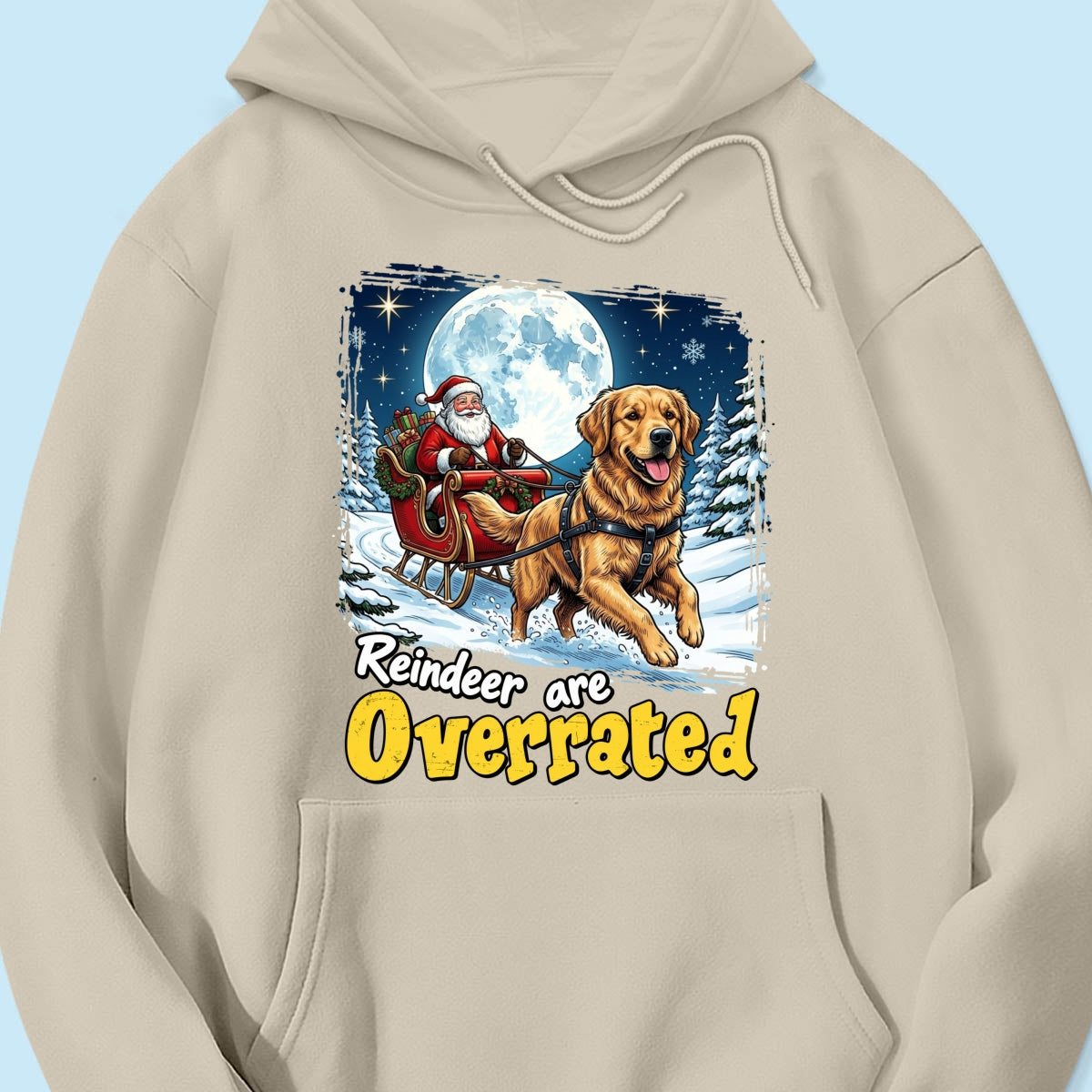 Funny Santa Dog Reindeer Are Overrated Upload Pet Photo - Personalized Shirt - Funny Christmas Gift For Dog Lovers