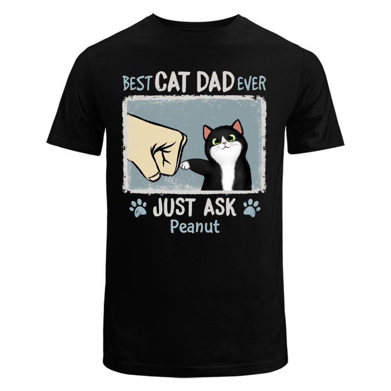 Best Cat Dad Mom Ever Drizzle Color Frame Fluffy Cat Personalized Shirt