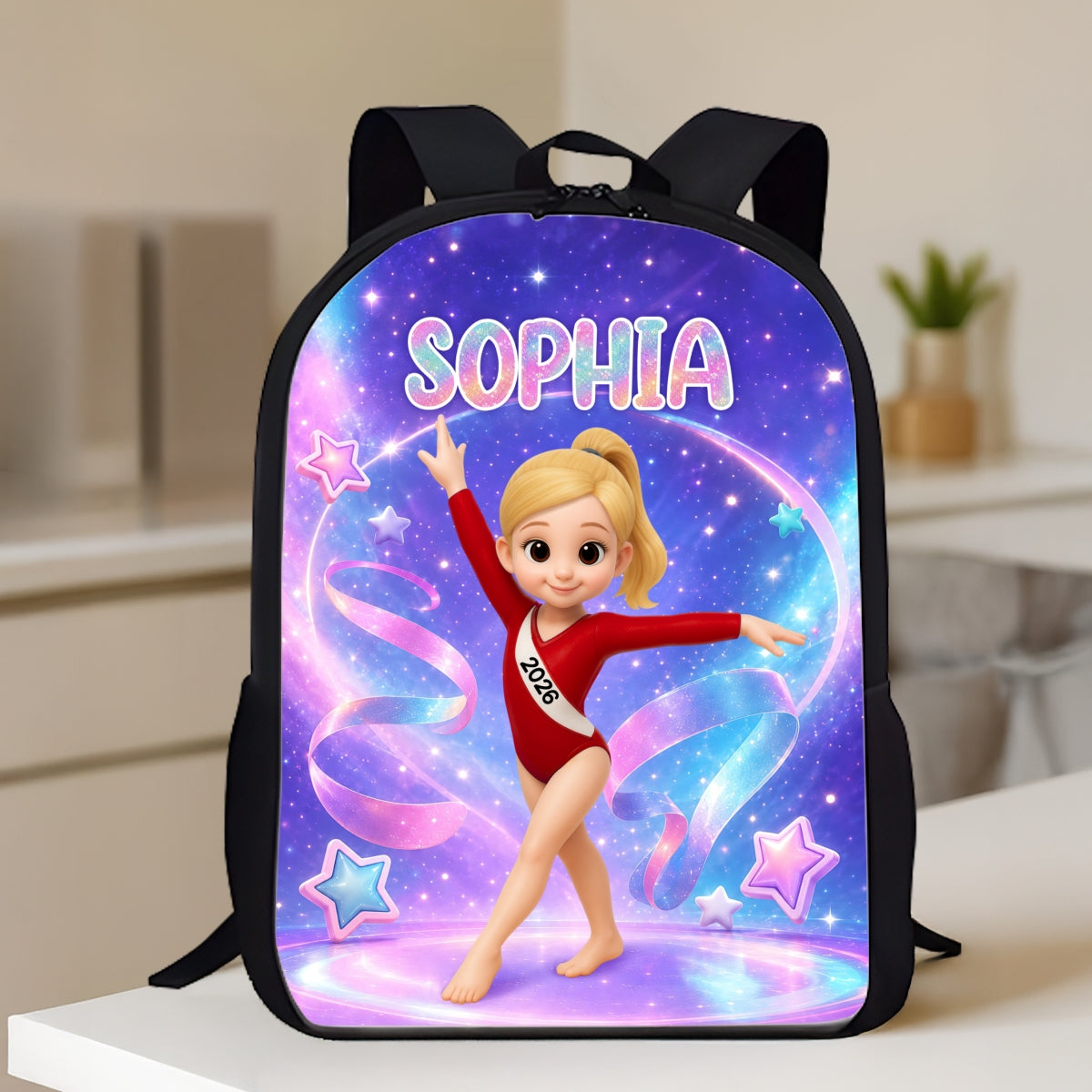 Gymnastic Trendy Design Backpack for Girls - Personalized Backpack - Back to School Gift for Daughter, Granddaughter