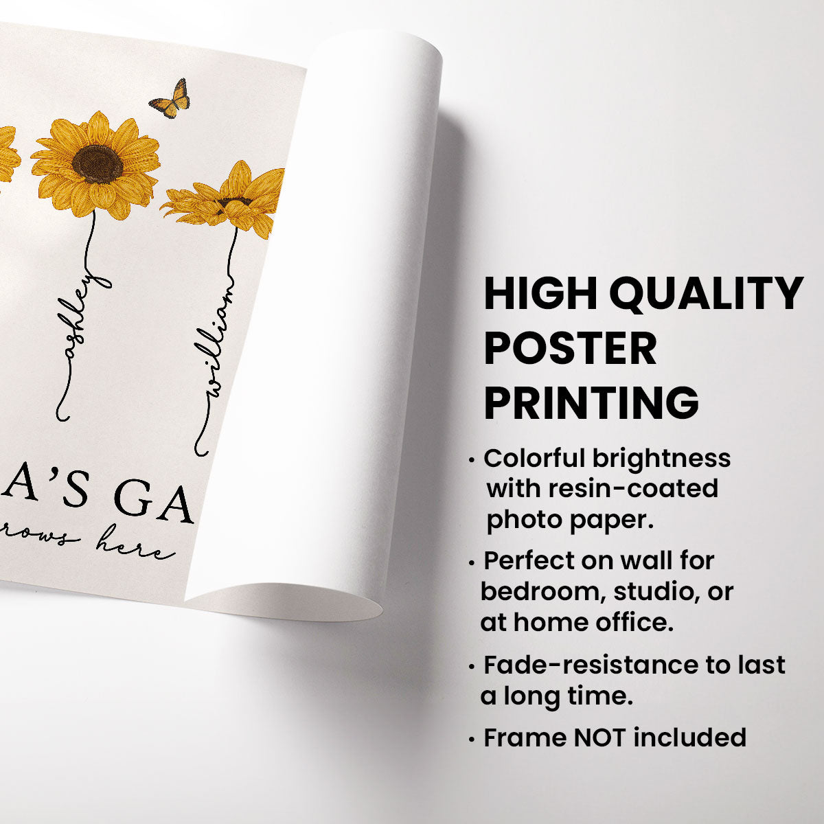Grandma‘s Garden Love Grows Here Sunflower Gift For Grandma Nana Mom Personalized Poster