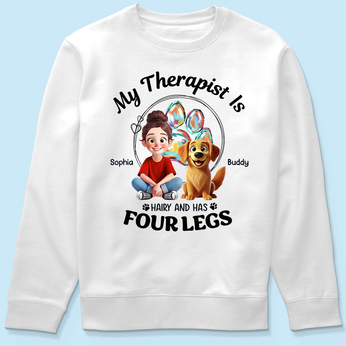 Animation Cartoon Dog My Therapist Personalized Shirt, Gift For Dog Lovers, Dog Mom