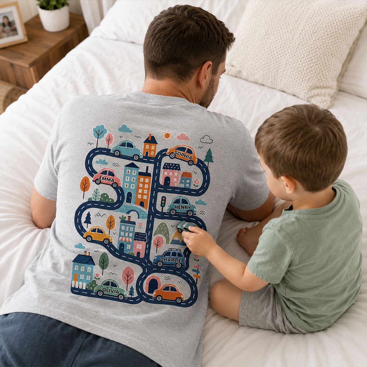 Tired Dads Club, Play Cars On Dads Back - Personalized Shirt - Funny Father Day Gift For Dad, Husband