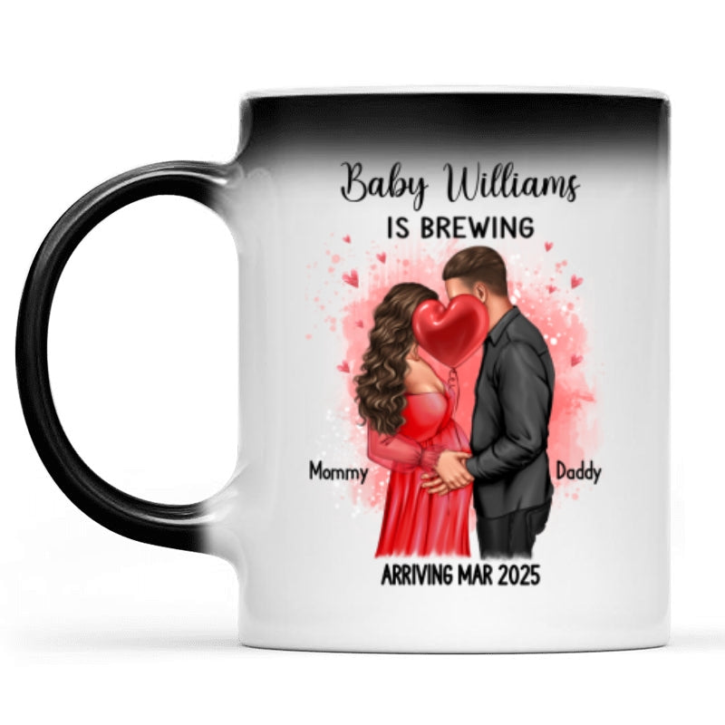 We’re Pregnant Secret Message, Kissing Couple, Hidden message Personalized Color Changing Mug, Pregnancy Reveal, Pregnancy Announcement, Baby Announcement