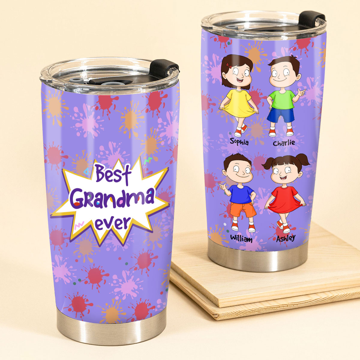 Best Grandma Ever Adorable Kids Personalized Tumbler