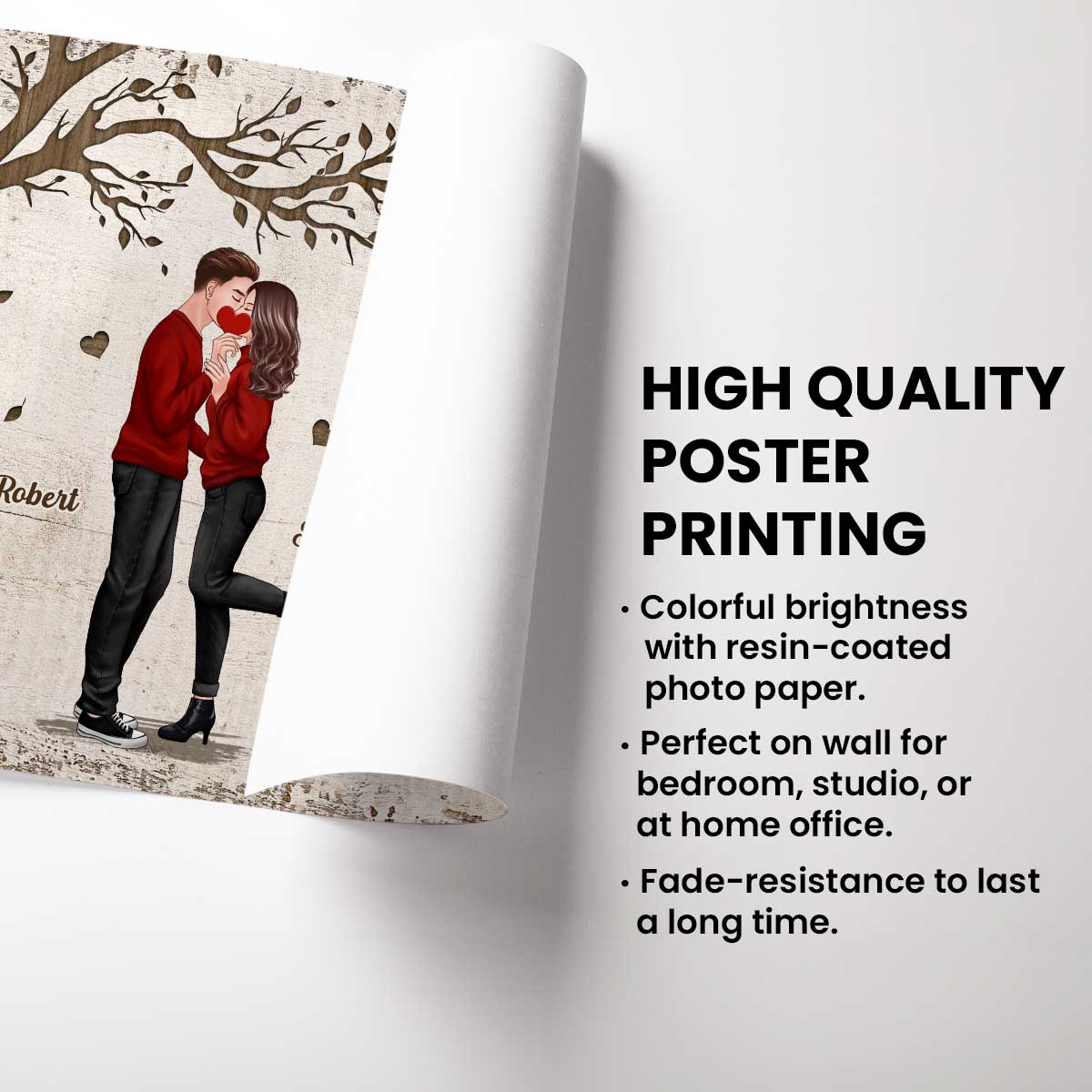 Favorite Place In All The World Couple Standing Kissing Personalized Poster