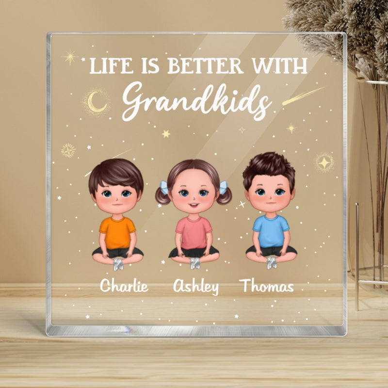 Life Is Better With Grandkids Personalized Acrylic Block Plaque