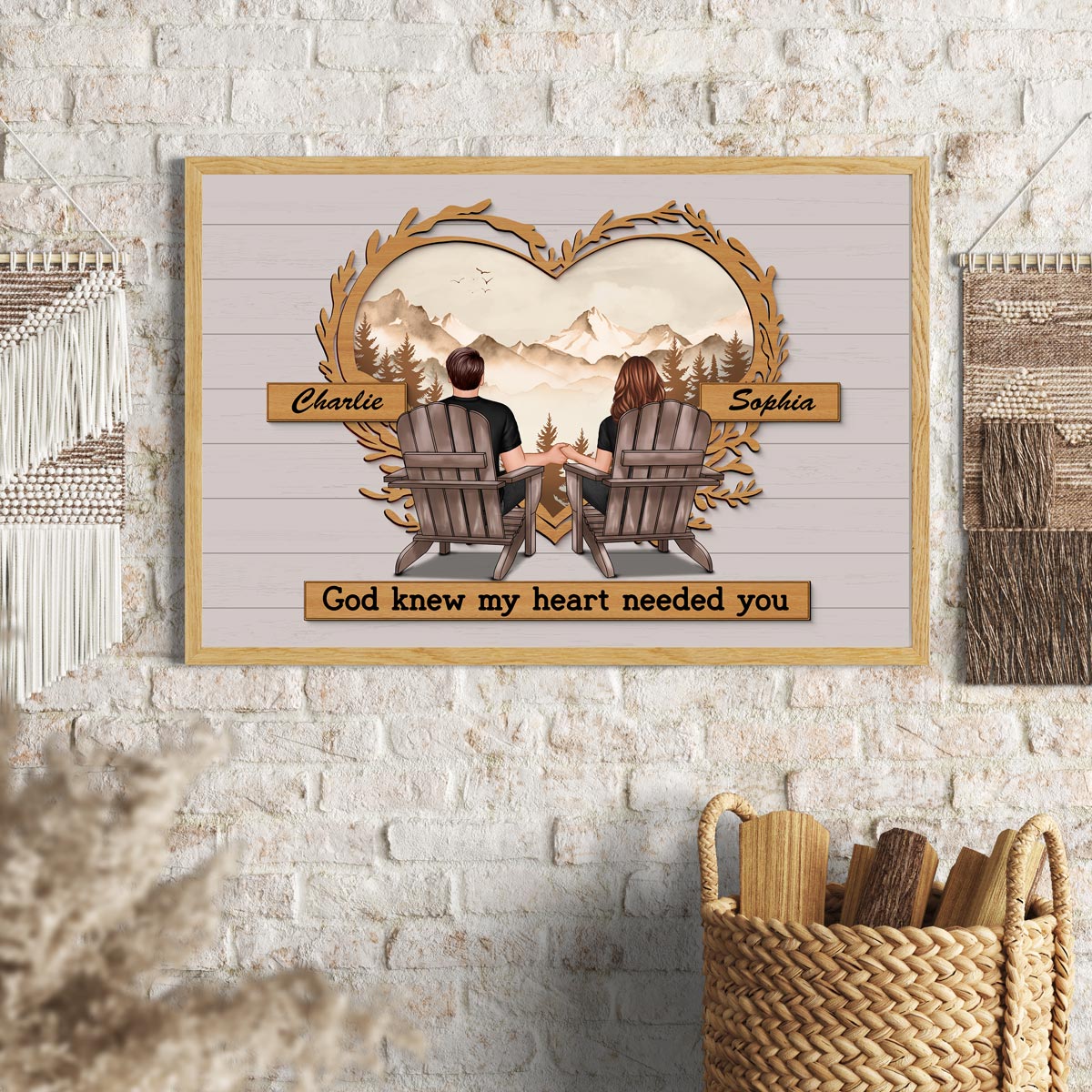 Vintage Style Couple Sitting Personalized Poster