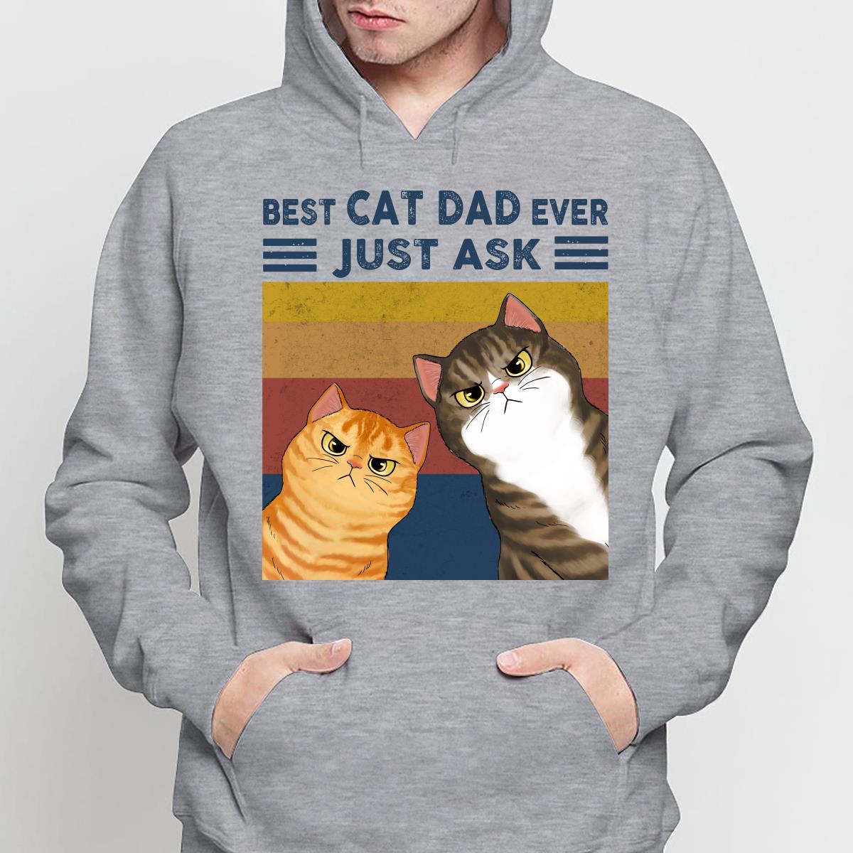 Best Cat Dad Ever Funny Peeking Cats Personalized Shirt