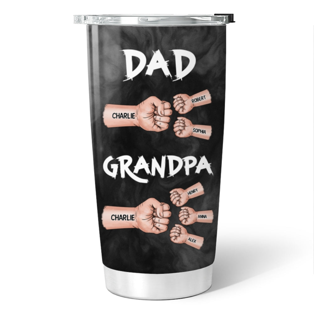 Dad Grandpa Fist Bump Personalized Tumbler, Gift For Dad, Grandpa