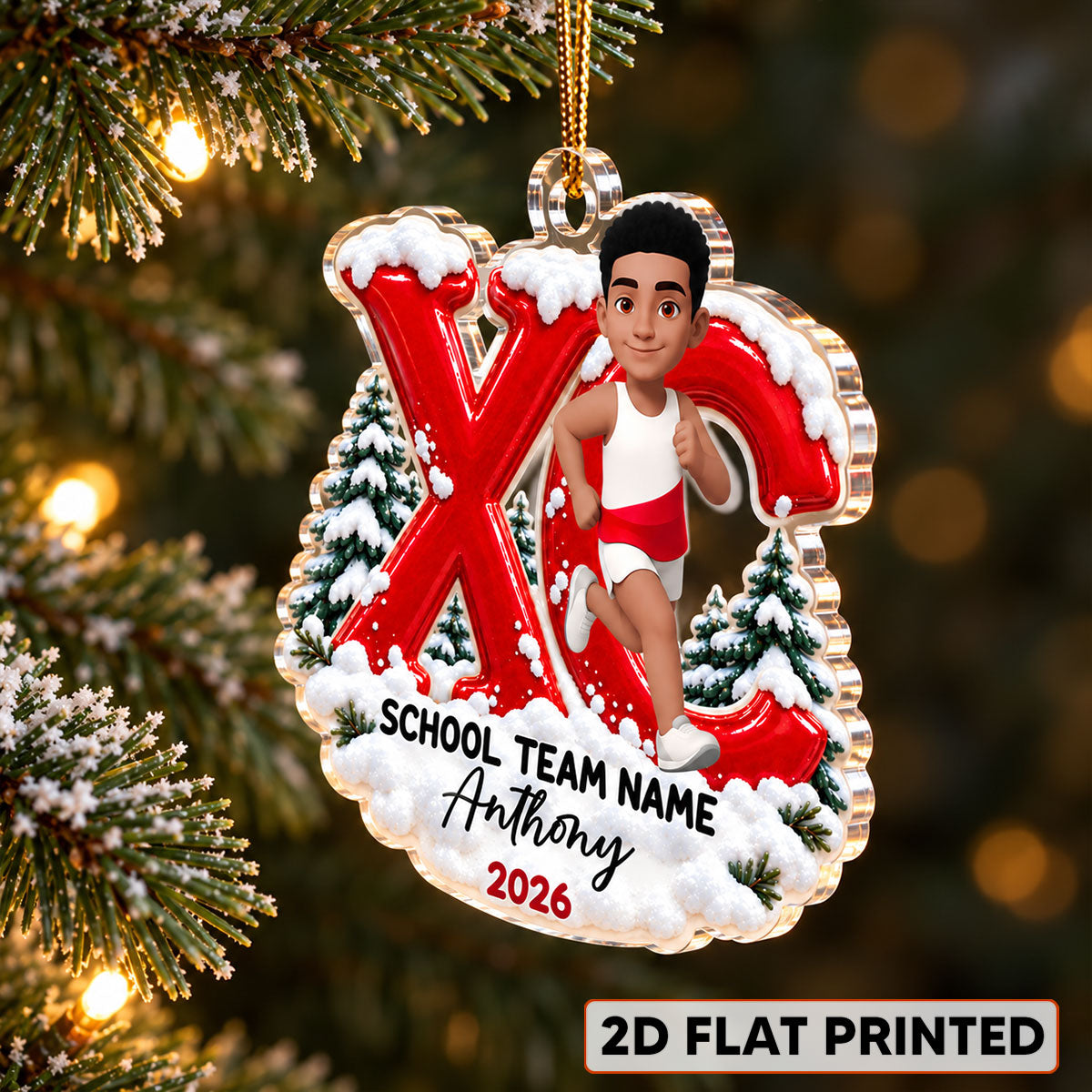 Trending Cross Country - Personalized Acrylic Ornament - High school Runner Keepsake, Custom Running Christmas Gift For Boy Girl Runner