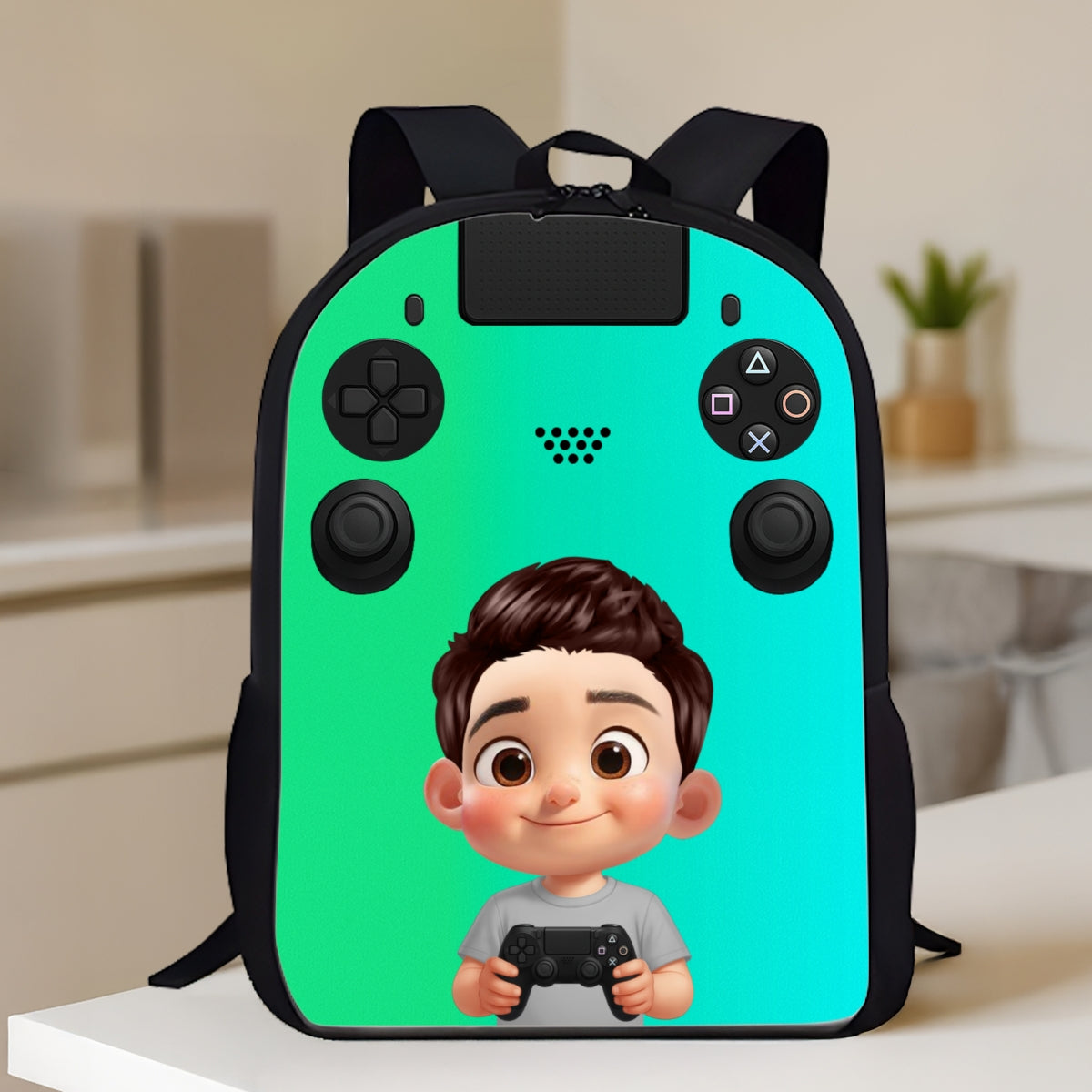 Personalized Gamer Backpack for Boys Girls, Back to School Backpack for Kids (Kid's Name is Optional)