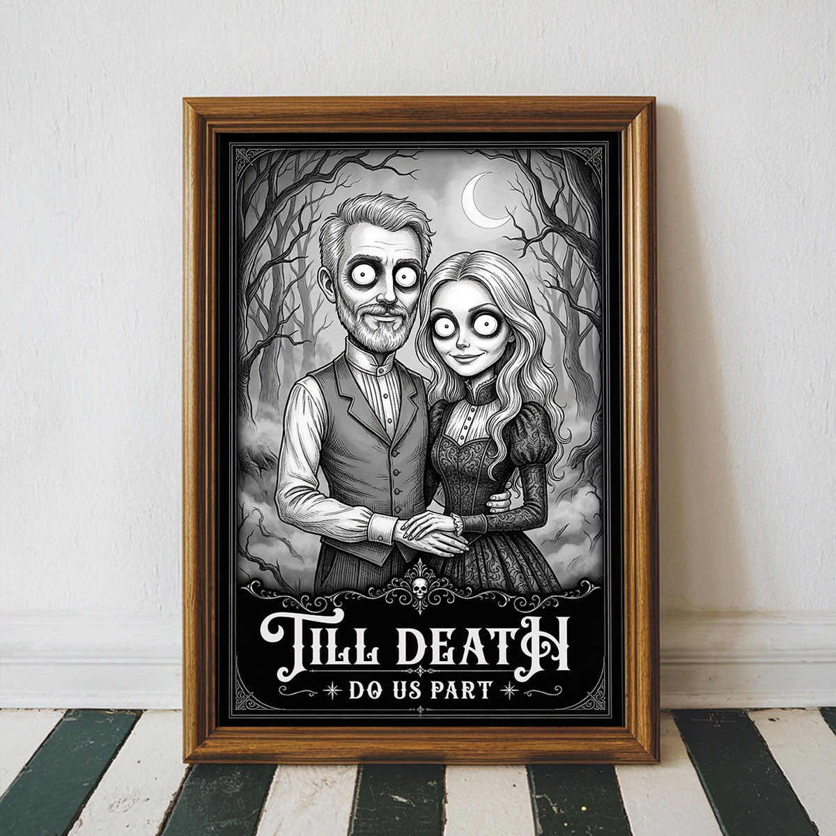 Till Death Do Us Part Custom Couple Photo - Personalized Poster - Halloween Gift, Halloween Decor For Couple