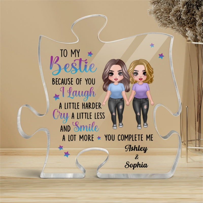 Doll Girls To My Bestie Gift For Best Friends Personalized Puzzle Acrylic Plaque
