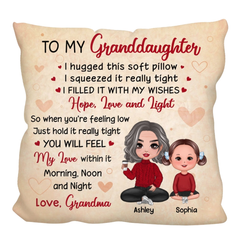 To My Granddaughter Grandson Gift From Grandma Personalized Pillow