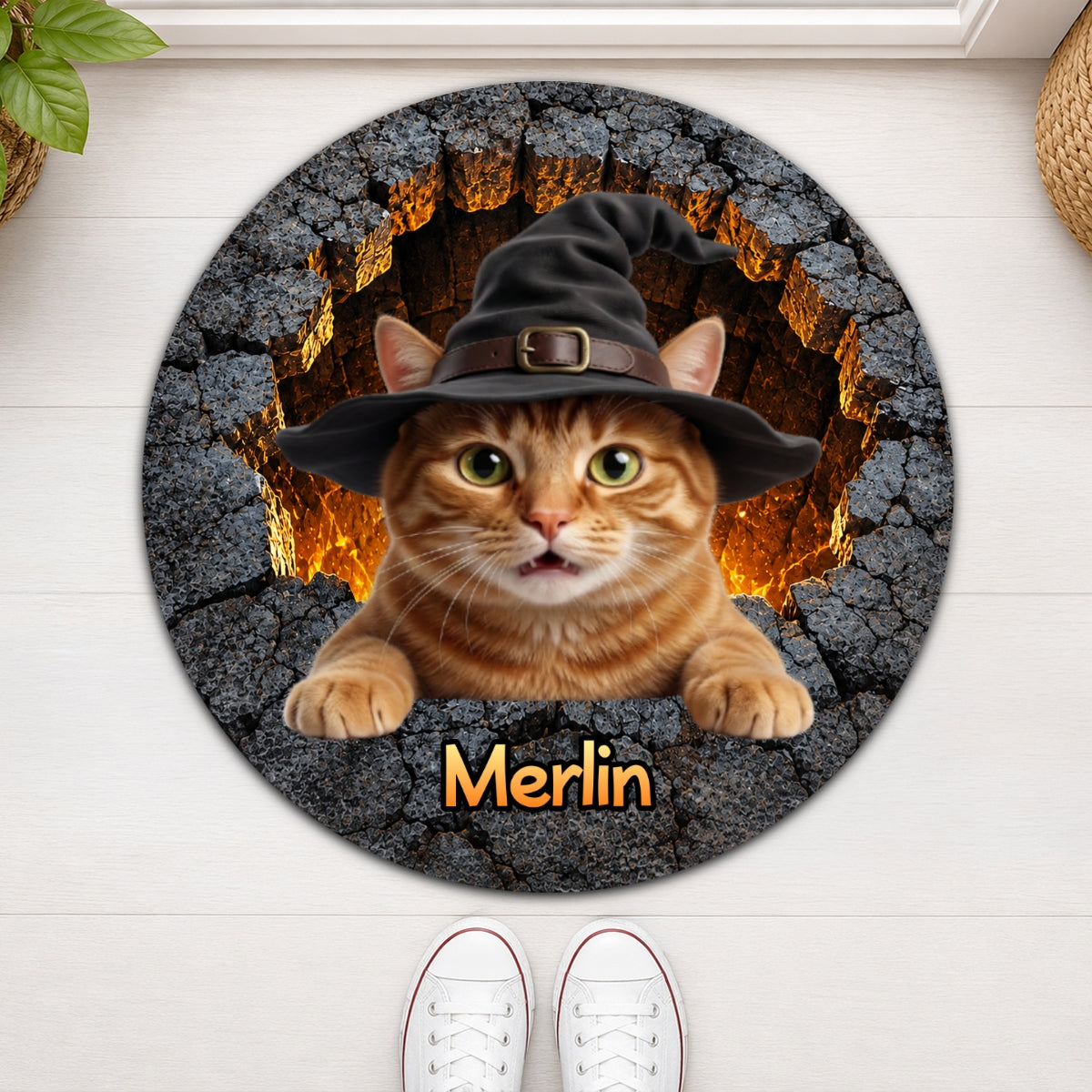 Trending Cute Dog Cat - Personalized Doormat - Halloween Gift For Dog Mom, Cat Mom
