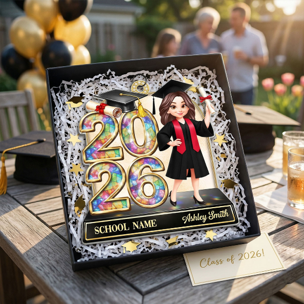 Senior Class Of 2026 2027 Graduate Keepsake 2D Flat - Personalized Acrylic Window Hanging - Graduation Gift For Daughter
