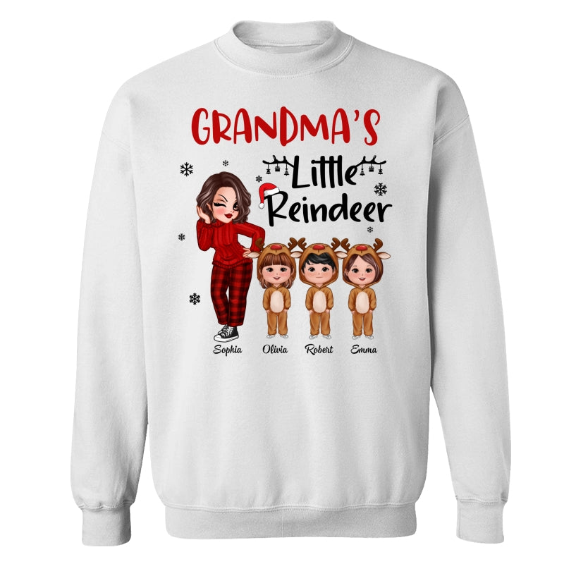 Christmas Pretty Grandma‘s Little Reindeer Doll Kids Personalized Shirt