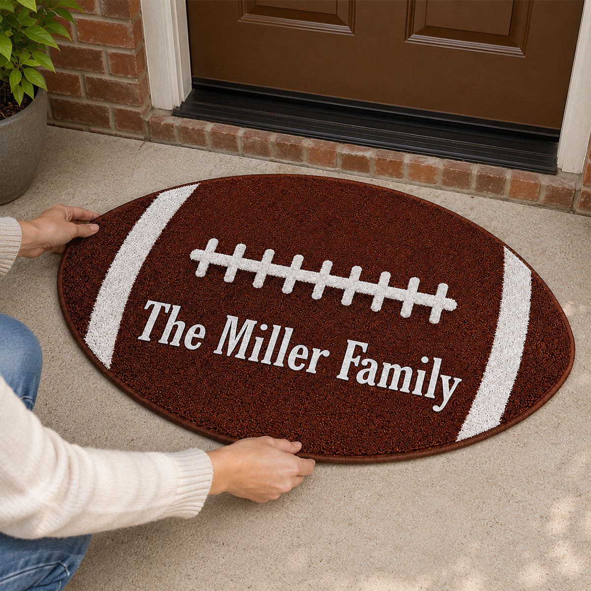 Trending Football Decor - Personalized Doormat - Fall Season Gift For Family, Boy, Girl