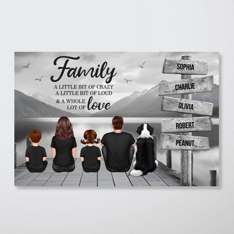 Retro Vintage Family A Little Whole Lot of Love Sign Posts - Personalized Poster - Gift For Family
