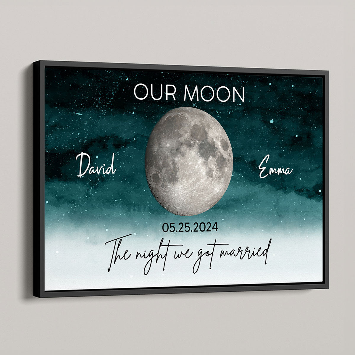 Starry Night Eternal Love Couple Custom Moon Phase Anniversary Date Personalized Poster