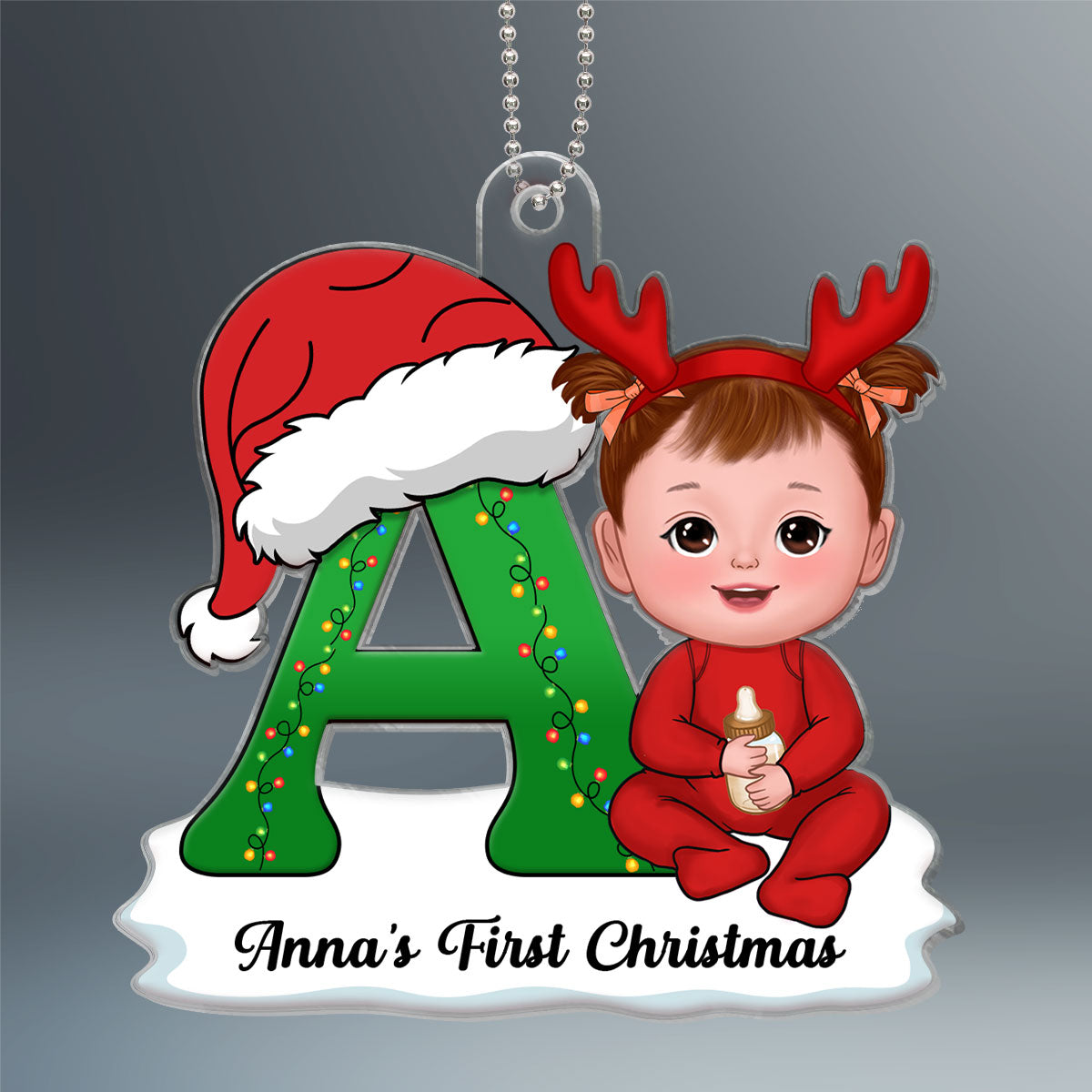 Baby Name First Christmas Personalized Acrylic Ornament