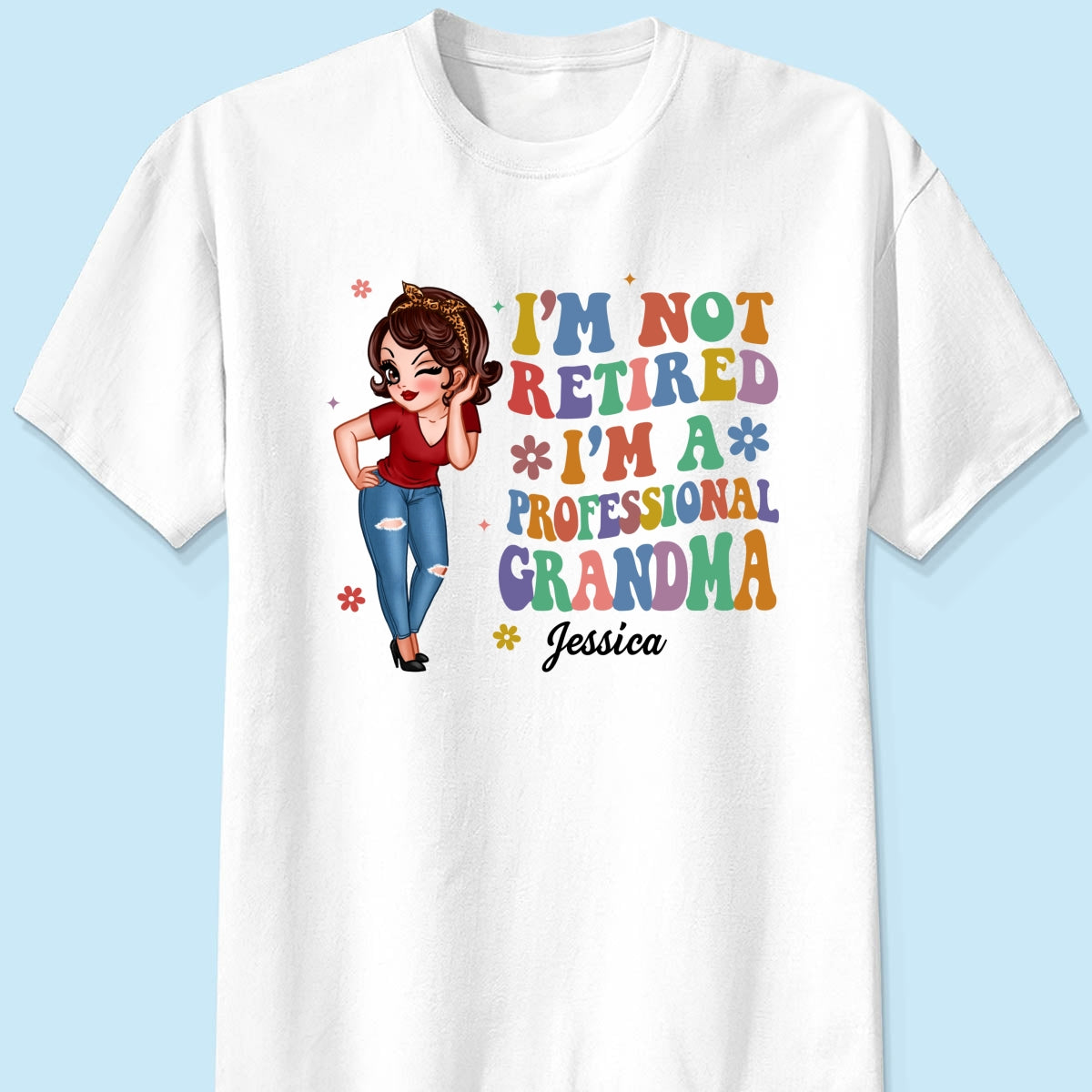 Professional Grandma Vintage Stylish Design Personalized Shirt, Retirement Gift For Grandma
