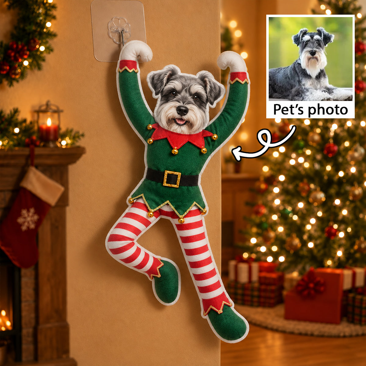 Custom Pet Christmas Plush Doll from Photo - Personalized Poseable Doll, Bendable Pet Stuffed Toy, Christmas Gift for Dog Cat Lovers
